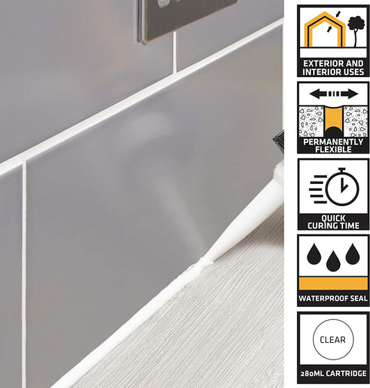 Everbuild General Purpose Silicone Clear 280ml - UK BUSINESS SUPPLIES