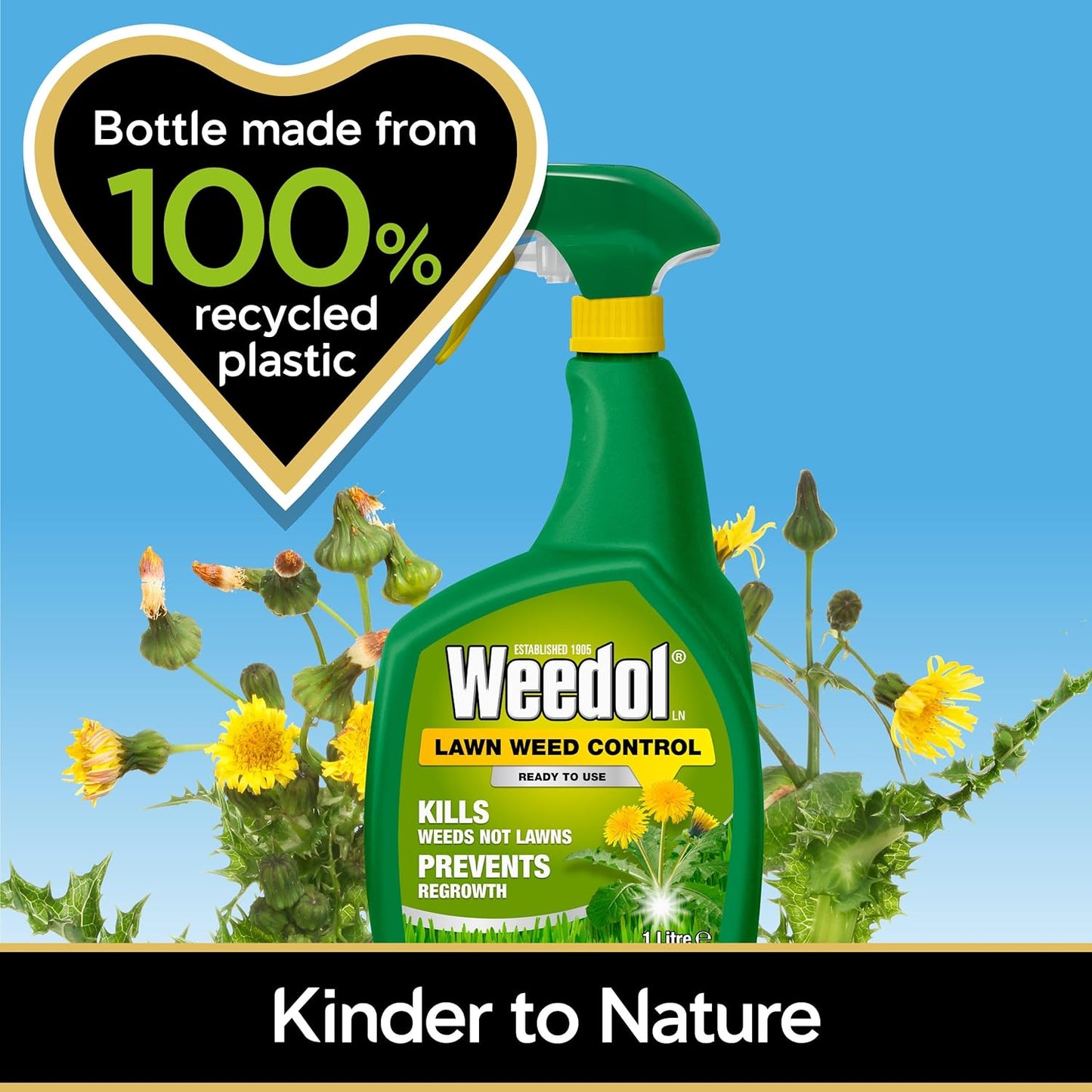 Weedol Lawn Control Trigger Spray | Non Clopyralid Formula | Kills and Controls | 1 Litre