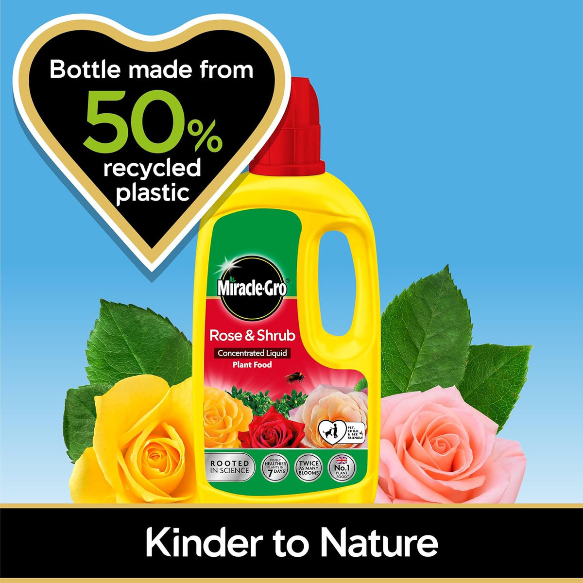 Miracle-Gro Rose & Shrub Concentrated Plant Food, 800ml.