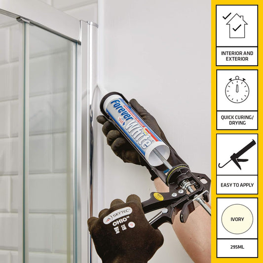 Everbuild Forever Ivory Anti-Mould Silicone Sealant Ivory | 295ml