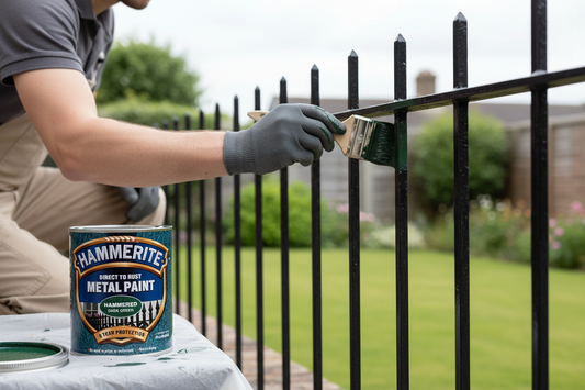 Hammerite Direct To Rust Metal Paint | Hammered Dark Green Finish 250ml