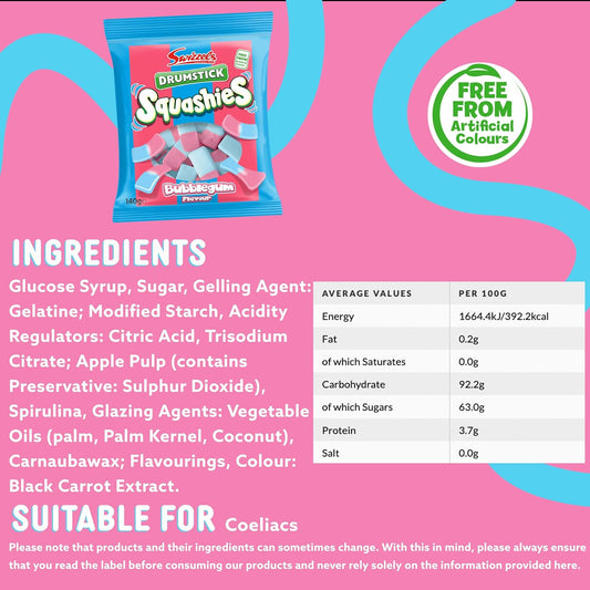 Swizzels Drumstick Squashies Bubblegum 140g