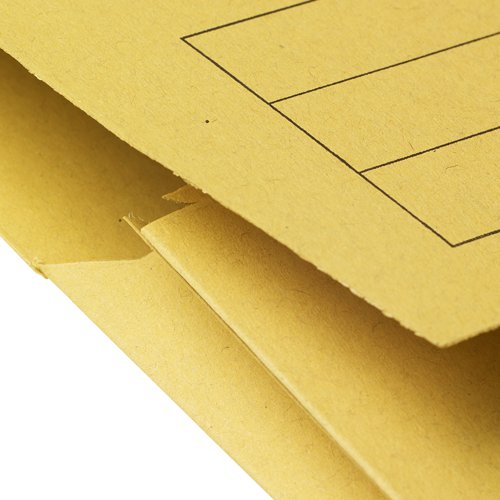 5 Star Recycled Half Flap Document Wallet A4 285gsm Capacity 32mm Yellow (Pack of 50) 913918