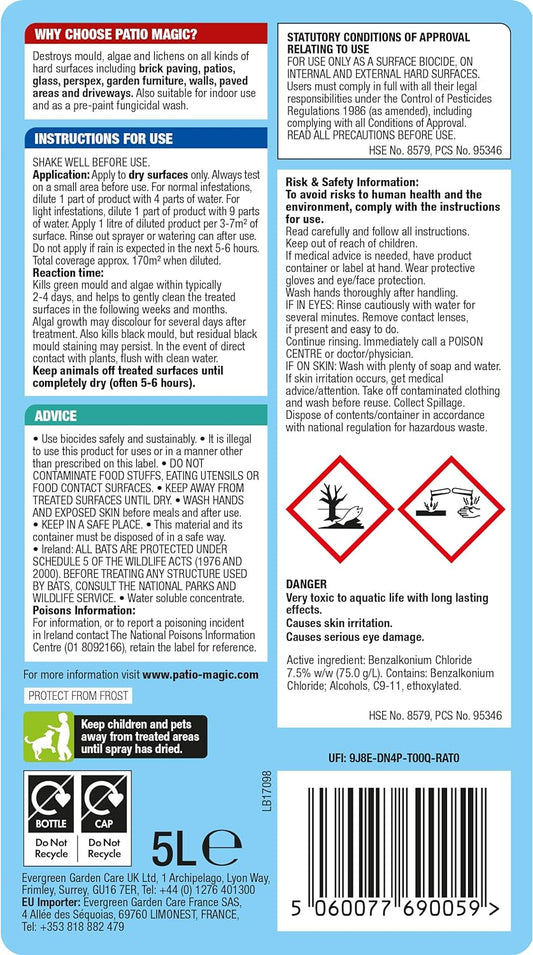 Brintons Patio Magic Concentrated Formula 5 Litres