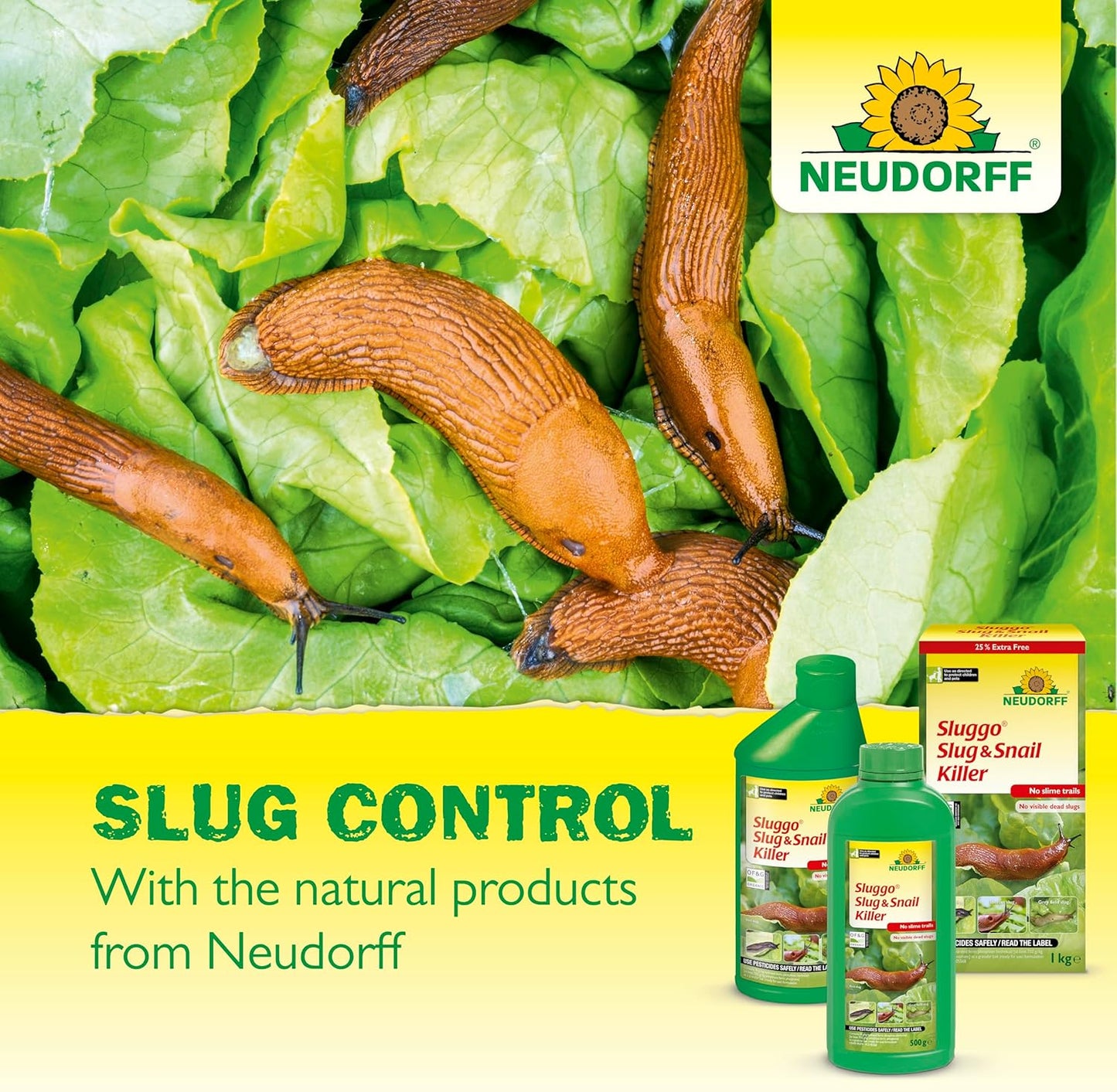 Neudorff Sluggo Slug & Snail Killer Pellets Ferric Phosphate Slug Control 800g