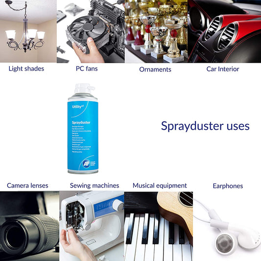 AF Utility Sprayduster / Air Duster Compressed Gas Can, HFC Free, Non-Invertible Removal of Dus