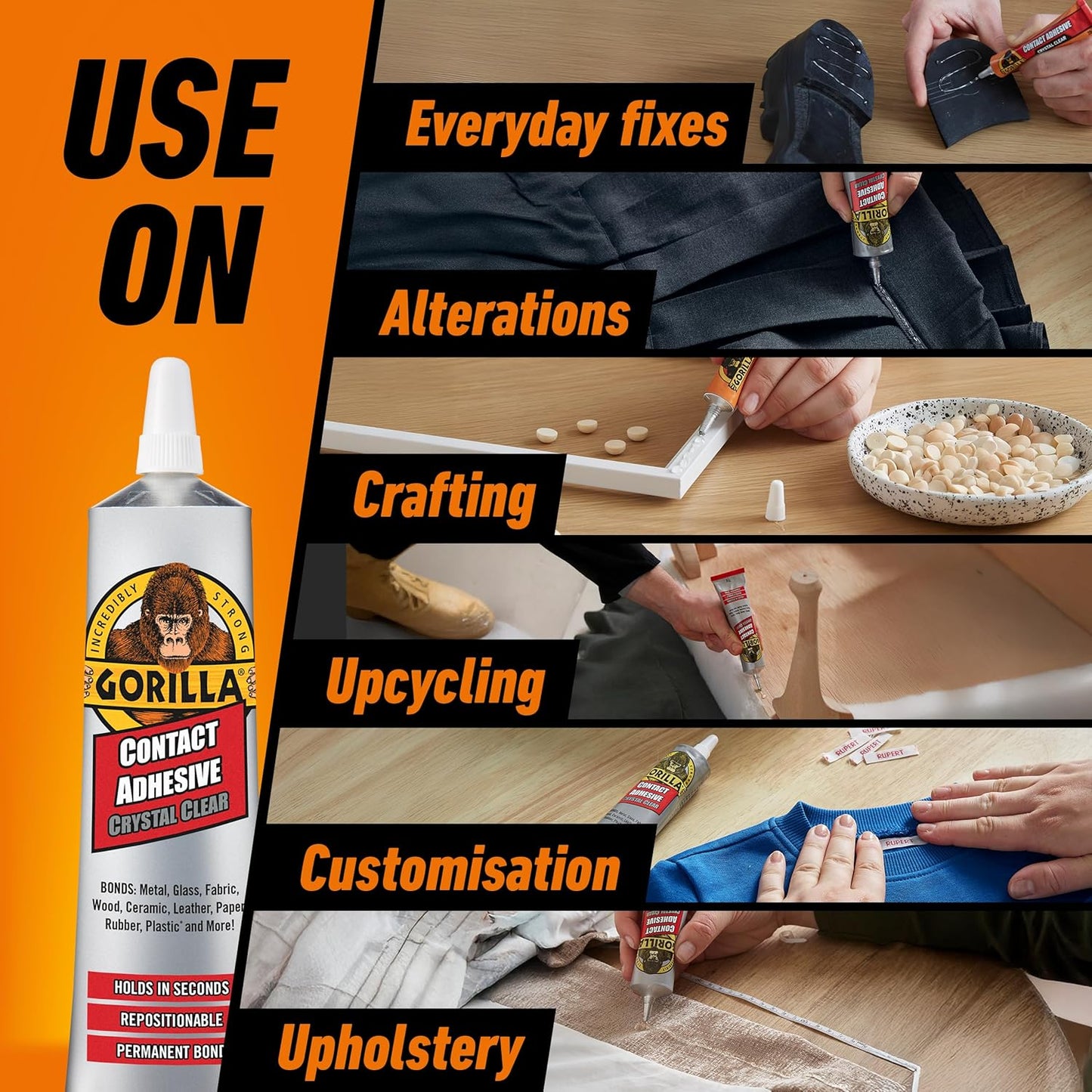 Gorilla Contact Adhesive Clear 75g Blister Pack
