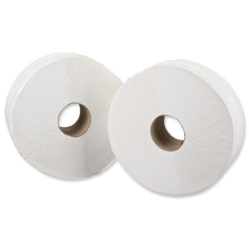 5 Star Jumbo Toilet Roll 2-Ply 250x92x400m White (Pack of 6) 930114