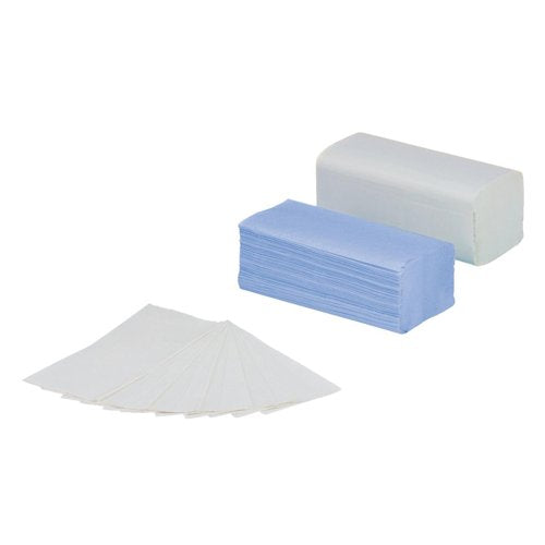 5 Star V-Fold 1-Ply Recycled Hand Towel 250x230mm Blue (Pack of 12) 936518