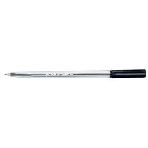 5 Star Ball Pen Medium 1mm Tip 0.7mm Line Clear Barrel Black (Pack of 20) 938643