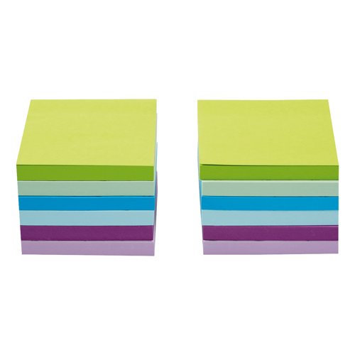 5 Star Sticky Notes Repositionable 76x76mm Neon/Pastel (Pack of 12) 940562