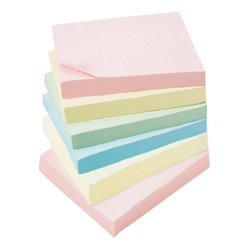 5 Star Extra Sticky Notes Repositionable 76x76mm Assorted Neon (Pack of 6) 940584