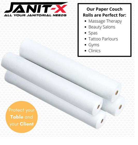 Janit-X 20 Inch White 2 Ply Hygiene Couch Roll Individually Wrapped for Hygiene