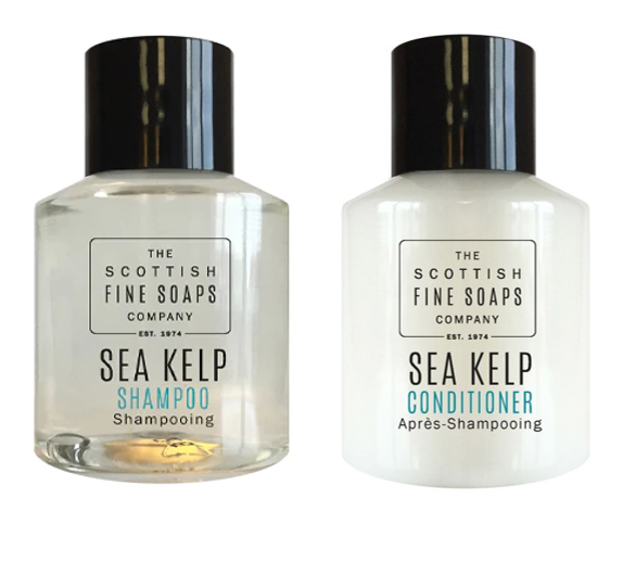Sea Kelp Conditioner & Shampoo Bottles 30ml {Hotel Guest House, Travel Sized}