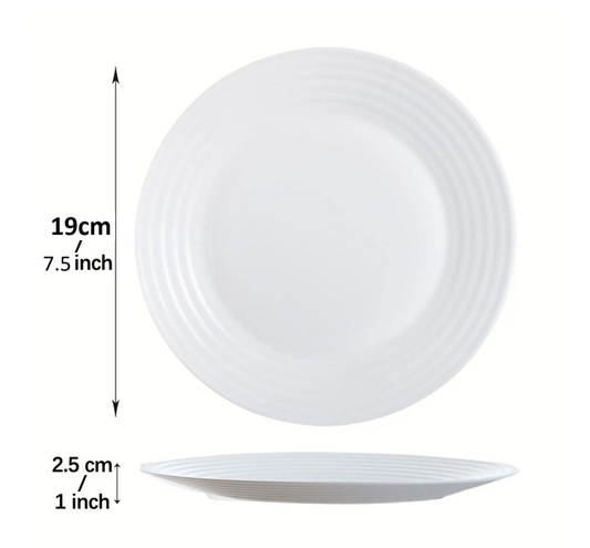 Luminarc Harena White Plate Sizes 19cm Dinner Ware Collection