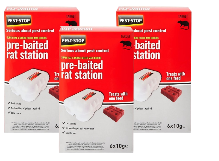Pest-Stop Pre-Baited Rat Station | Rat Control | Fast Acting Baits | Secure Lock System