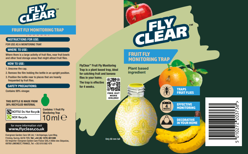 Fly Clear by Miracle-Gro Fruitfly Trap | Plant Based | Traps Flies for Upto 4 Weeks