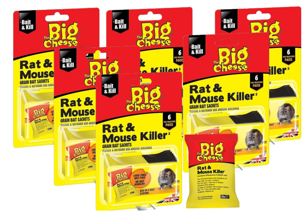Big Cheese Rat & Mouse Killer Grain Bait 6x25g (STV244)