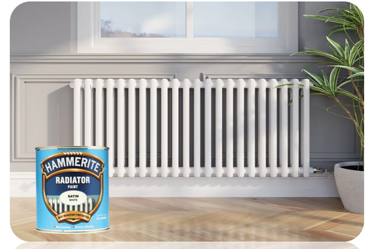 Hammerite Radiator Paint Satin White 500ml tin 