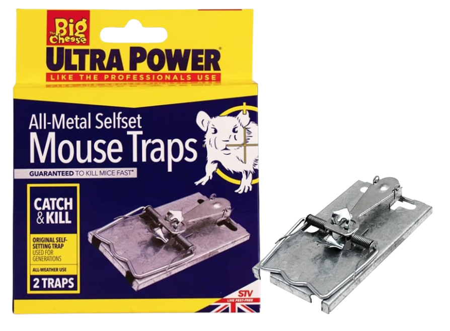 The Big Cheese Galvanised Metal Reusable Ultra Power Mouse Traps 2 Pack