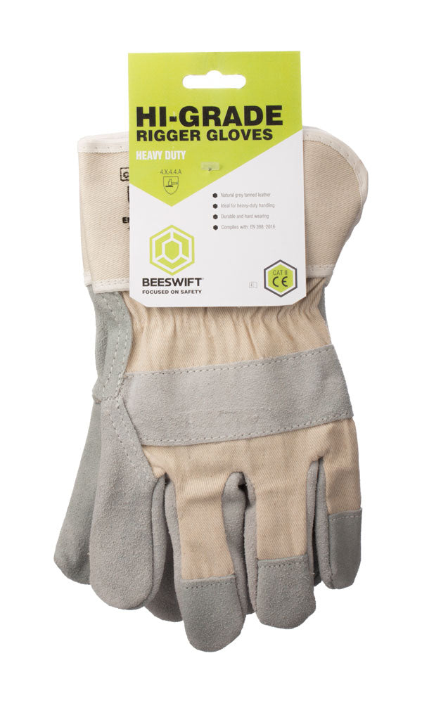 Canadian High Quality Leather Rigger Glove Grey (Pair)