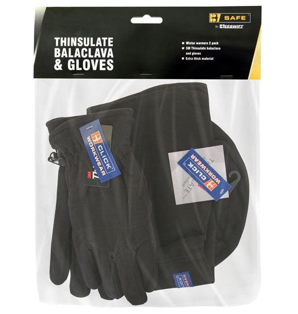 Thinsulate Balaclava & Gloves Black