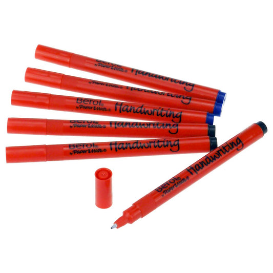 Berol Handwriting Pen Twin Blister Card Black (Pack of 5) 2149169