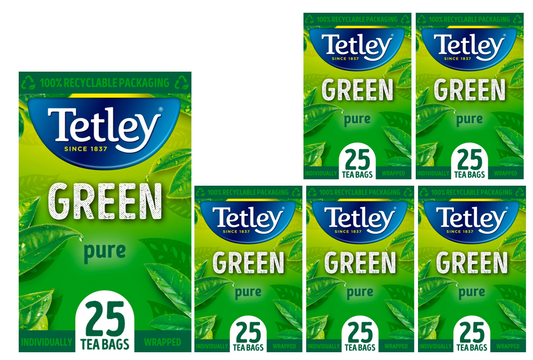 Tetley Pure Green Individually Wrapped Tea Bags 25's - UK BUSINESS SUPPLIES