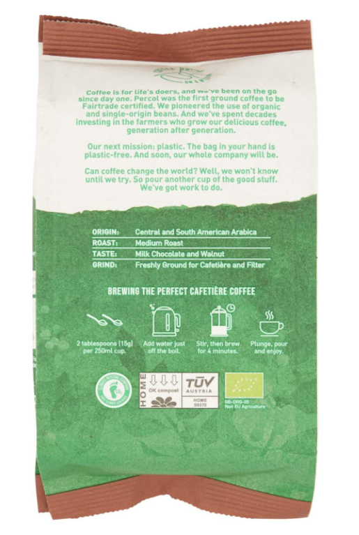 Percol Fairtrade All Day Americano Ground Coffee 200g