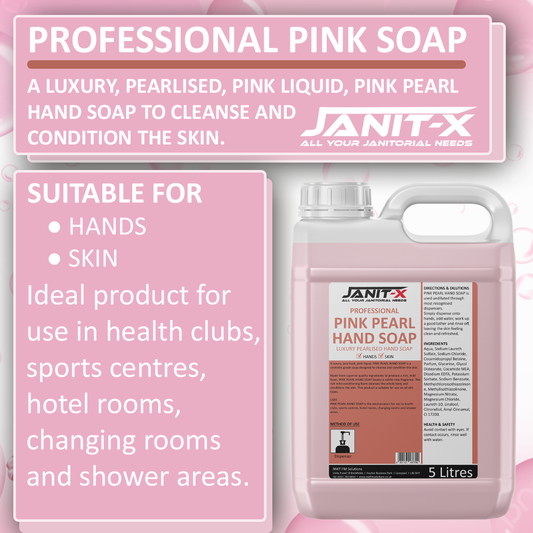 Janit-X Professional Luxury Pink Pearlised Hand Soap 5L Refill Bottle