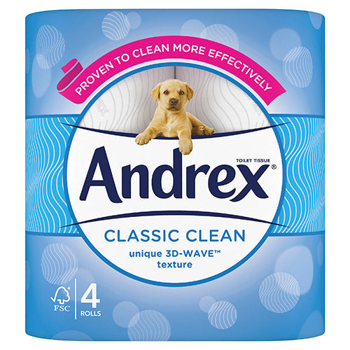 Andrex® Classic Clean 3D-Wave Toilet Roll (Pack of 4) 4480115 - UK BUSINESS SUPPLIES