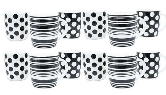 Fixtures Brand Black & White 12oz/350ml Coffee/Tea Mug