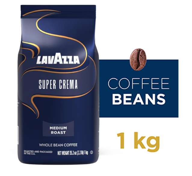 Lavazza Super Crema Whole Bean Espresso Coffee 1kg {5% Discount Eligible}