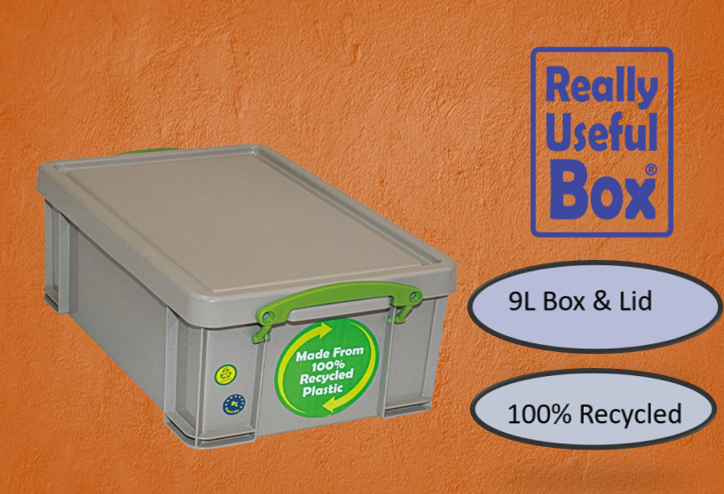 Really Useful Dove Grey Recycled Storage Box / Container 9 Litre