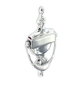 Door Knock Knocker Chrome Silver Traditional Style Urn 6" Long 3" Wide