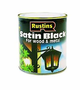 Rustins Quick Drying Satin Black Paint 500Ml