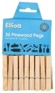 Elliott Traditional Pinewood Clothes Pegs 36 Pegs