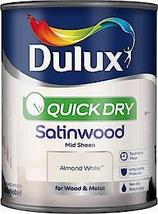 Dulux Quick Dry Satinwood Paint For Wood And Metal - Black 750 Ml