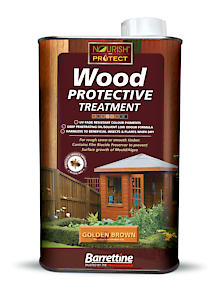 Barrettine Wood Protective Treatment | Fade Resistant | 1 Litre | Golden Brown