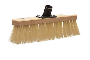 Castledale 12" Wooden Broom Head With Plastic Fixing Bracket Connector