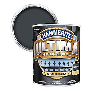 Hammerite Ultima Matt Metal Paint | 1x 750ml | Dark Grey