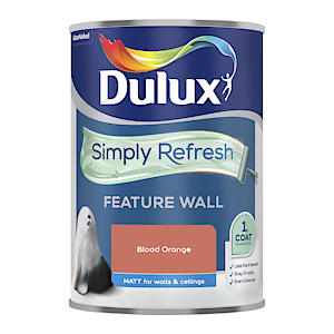 Dulux Simply Refresh Feature Wall Matt Emulsion Paint - Blood Orange - 1.25L Blood Orange