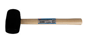 Hilka 61202016 16oz Black Rubber Mallet Wooden Shaft