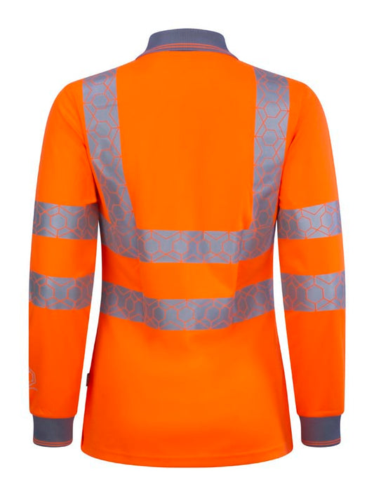 Ewear Recyclable Womens Hi Vis L/S Polo Shirt Or ALL SIZES