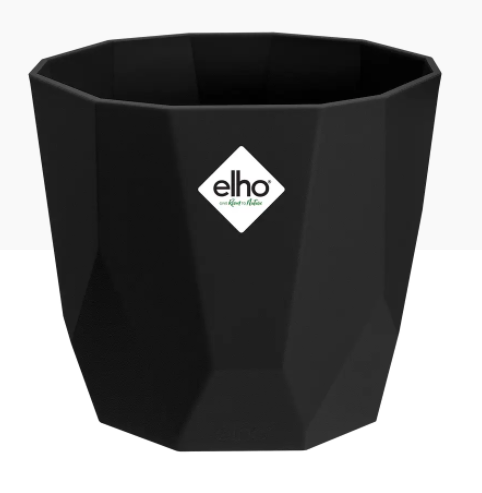 Elho b.For Rock Contemporary Plant Pots 18cm LIVING BLACK
