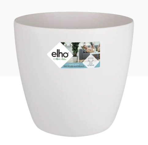 Elho Brussels Large Round Wheeled Pot 40cm WHITE