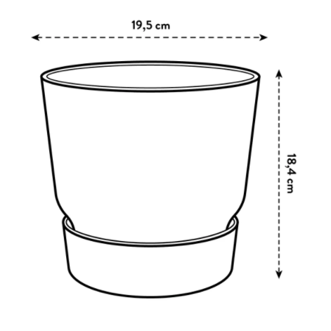 Elho Greenville Round Pot & Base LEAF GREEN 20cm