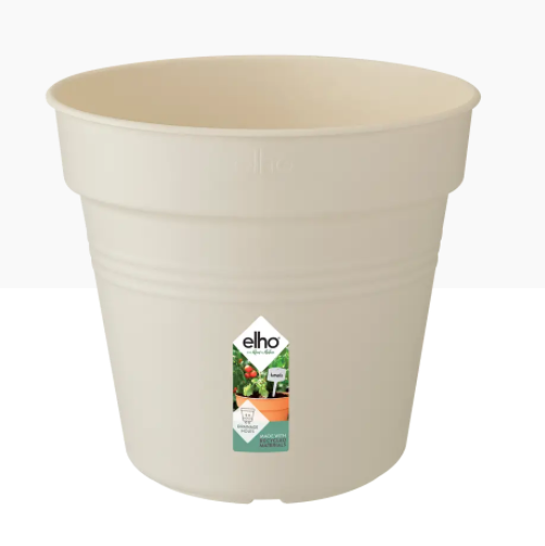 Elho Green Basics Grow Pot 13cm COTTON WHITE {3-Pack}