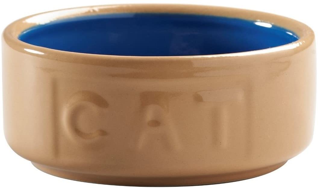 Mason Cash Lettered Cat Bowl,5" {13cm}, Cane & Blue