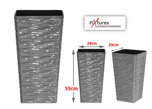 Fixtures Glaze Wave LARGE 55cm Planter {Grey}